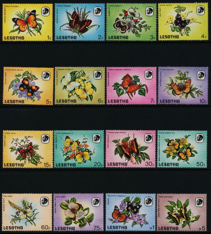 Lesotho 421-36 MNH Butterflies