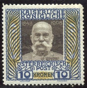 AUSTRIA #127 Mint NH - 1908 10k Franz Josef