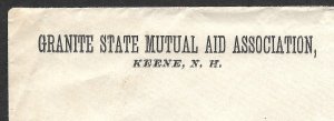 Doyle's_Stamps: Keene, NH, 1887 Postal History Mutual Aid Cover w/CDS