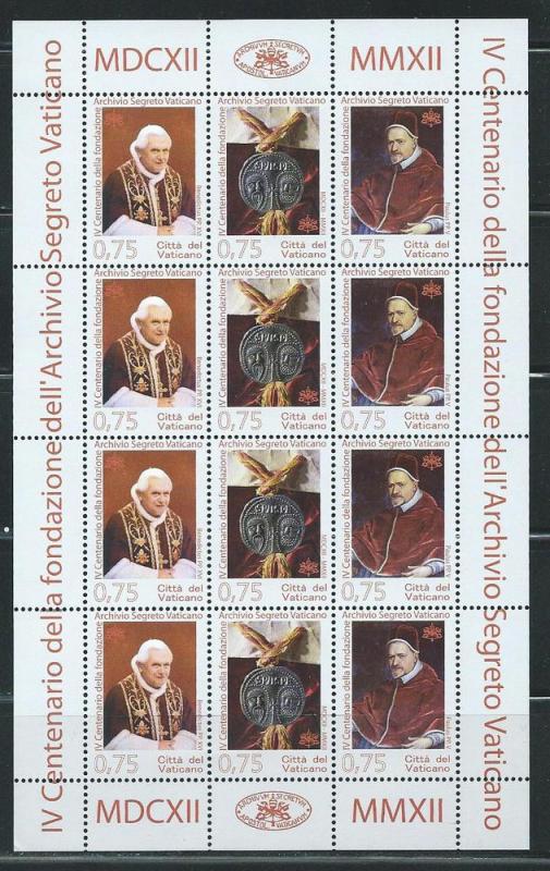 Vatican City 1506 2012 400th Secret Archives m/s MNH