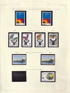 AUSTRALIA 1980s Used Collection on Pages +Sheets (Apx 150 Items( Goy 3703)