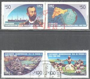 CHILE SC# 791-94 **USED** 1988 50p  ANNEX OF EASTER ISLAND  SEE SCAN