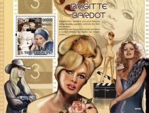 St Thomas - Brigitte Bardot -  Stamp S/S - ST9403b