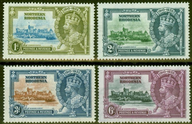 Northern Rhodesia 1935 Jubilee set of 4 SG18-21 Fine Lightly Mtd Mint