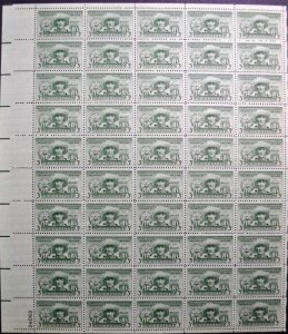 US Stamp - 1949 Puerto Rico Election - 50 Stamp Sheet - Scott #983