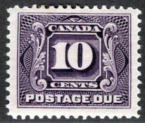 Scott J5, 10c, VF, MLHOG, 1st issue, Canada Postage Due BOB Stamp.