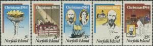 Norfolk Island 1984 SG347-351 Christmas methodist set MNH