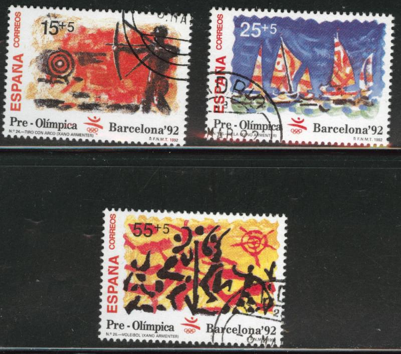 SPAIN Scott B191-193 Semi-Postal 1992 Pre-Olympic CTO set