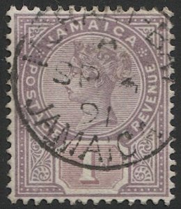 JAMAICA 1889 Scott 24  1d  Used VF,  SOTN Morant Bay postmark/cancel