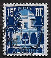 Algeria #258 Used; 15fr Patio of Bardo Museum (1954)