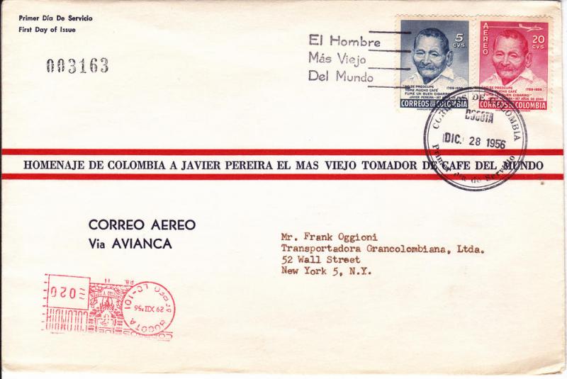 Colombia  # 668 & C324 on 1st Day Cover