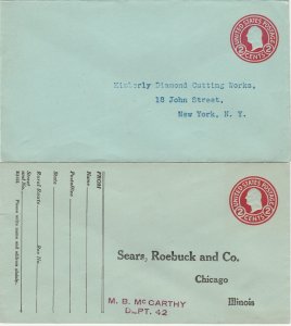 Scott# U432 2 US envelopes size 10.