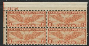 US Scott C19 Plate Block of 4 