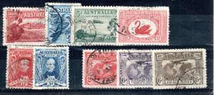 Australia 1927-31 issues on stockcard  FU CDS