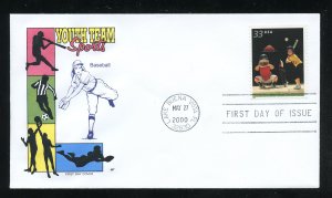 US 3402 Youth Team Sports - Baseball UA Farnam (HF) cachet FDC 