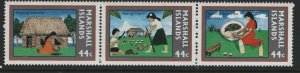 MARSHALL ISLANDS, 159A, TRIPTYCH, MNH, 1987 Copra industry