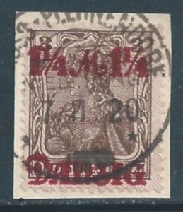 Danzig #26b Used 3pf Germania Issue Surcharged - Violet Burelage Points Up