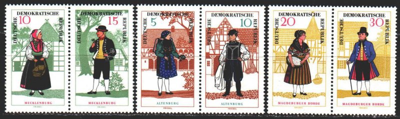 GDR. 1966. 1214-19. National costumes. MNH.