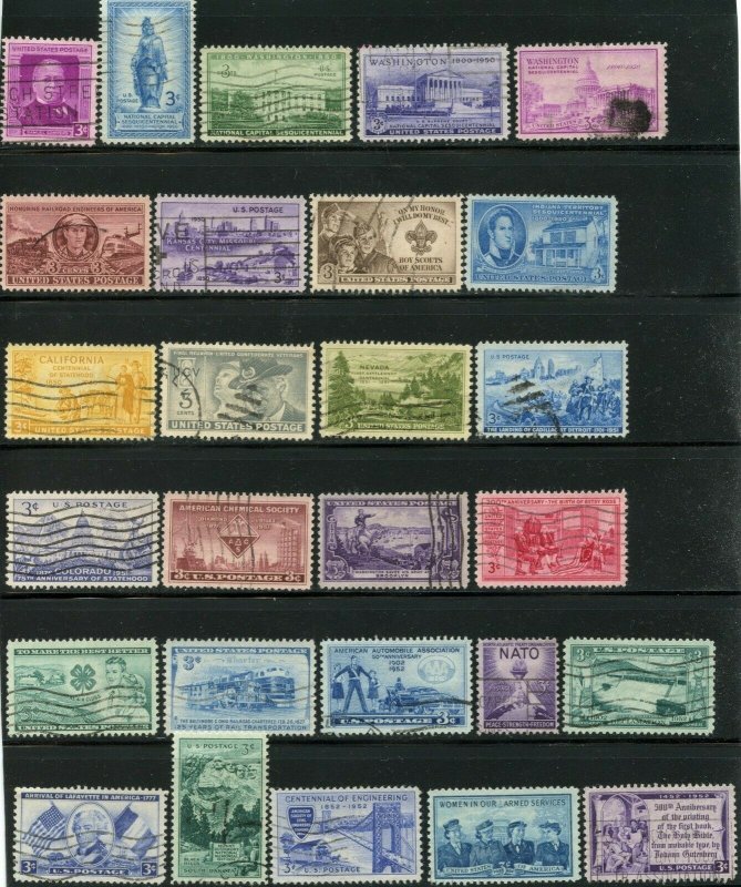 US Sc#922-1028 1944-53 Commemoratives Complete Run F-VF Fault Free Used