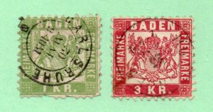 Baden - Sc# 26 & 27 Used     /     Lot 0224262