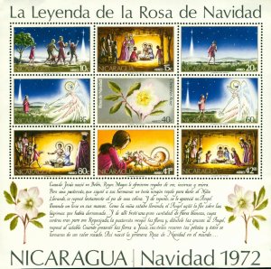 NICARAGUA   C821a MH SS BIN $2.50  CHRISTMAS 1972