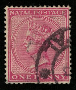 Queen Victoria - Inscription: NATAL POSTAGE 1 penny 1874-1878 (3958-T)