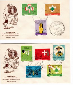 Lebanon 1962 Sc 376-80, C331-3 FDC-3 (set of 2)