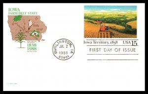 US UX123 Iowa Territory Artmaster U/A FDC Postal Card