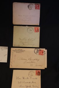 4 us covers w/fancy cancels on267 (#2044)