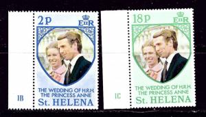 St Helena 277-78 NH 1973 Princess Anne Wedding