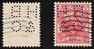 Netherlands Perfin HB&C on Scott # 65. All Additional Items Ship Free.