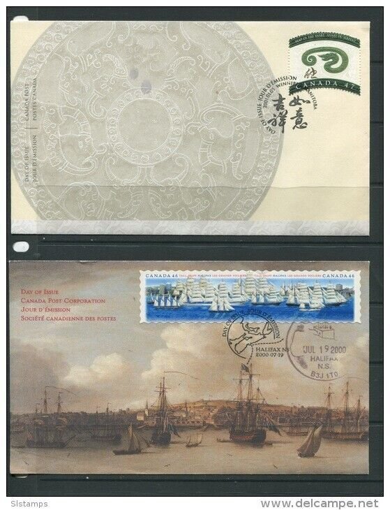 Canada 2000-1 (2) Covers Special Cancel Year of the snake  Boats