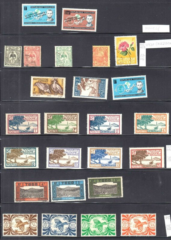 FRANCE TUNISIA NEW CALEDONIA 3 STOCK PAGES COLLECTION LOT SOME MINT 