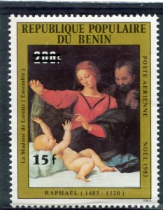 Benin 1984 THE MADONNA OF LORETO Ovpt.new value Perforated Mint (NH)