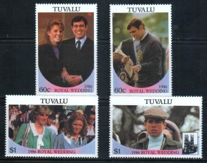 TUVALU - 1986 ROYAL WEDDING - 4V - MINT NH