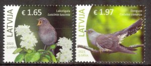 Latvia 2023 Birds set of 2 MNH