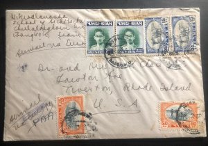 1949 Bangkok Thailand Airmail Cover To Tiverton RI USA