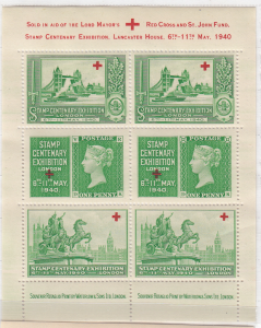 Great Britain Stamp Centenary Exhibition, May 1940, Please see the description