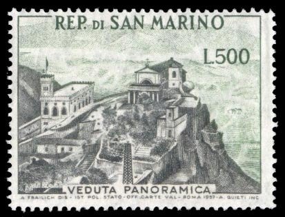 San Marino #411 Cat$90, 1958 500L green and black, never hinged