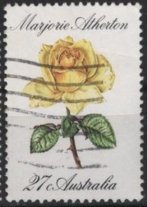 Australia 826 (used) 27c Marjorie Atherton rose (1982)