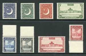 Pakistan SG44/51 1949 Redrawn Set of 8 U/M