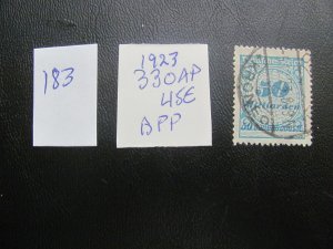 Germany 1923 USED  SIGNED BPP  MI. 330AP XF 45 EUROS (183)