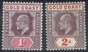 GOLD COAST 1904 KEVII 1D AND 2D WMK MULTI CROWN CA