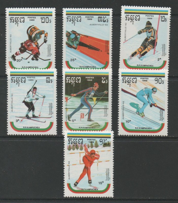 Thematic Stamps Sports - KAMPUCHEA 1989 WINTER OLYMPICS 7v 977/83 mint