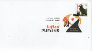 US 4737  FDC   USPS, CANCEL,   PUFFINS   COVER  2013
