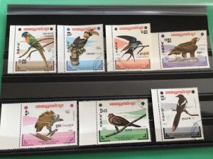 Cambodia Republic Kampuchea Birds on Stamps cancelled A10889