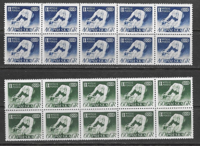 Poland 727-8 MNH Bike Race  X 40 sets, vf.   2022 CV $ 60.00