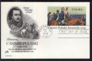 US UX79 Pulaski Postal Card Artcraft U/A FDC