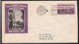 1935 Sc 773-31 California Pacific Expo FDC Ioor cachet