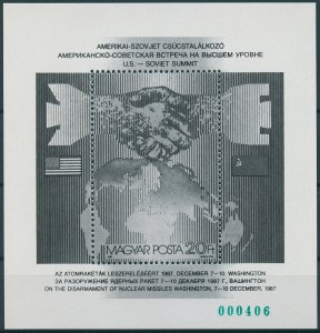 Hungary Stamps 1987 MNH US Soviet Strategic Arms Reduction Black & White 1v M/S